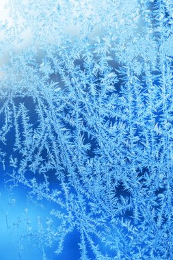 Winter ice frost, frozen background. frosted window glass textur