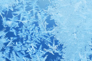 Winter ice frost, frozen background. frosted window glass textur