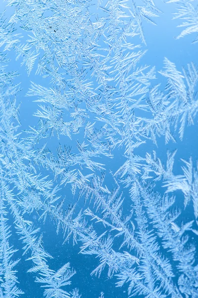 Winter ice frost, frozen background. frosted window glass textur — 图库照片