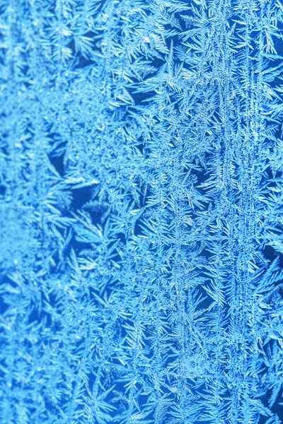 Glace hivernale, fond gelé. fenêtre givrée verre textur — Photo