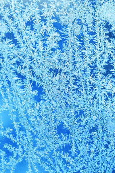 Glace hivernale, fond gelé. fenêtre givrée verre textur — Photo