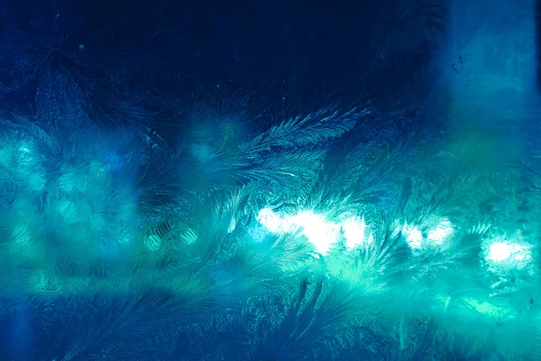 Winter ice frost, frozen background. frosted window glass textur Jogdíjmentes Stock Fotók