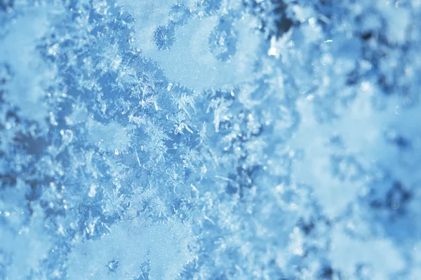 Winter ice frost, frozen background. frosted window glass textur — 스톡 사진