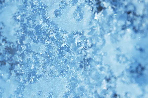 Glace hivernale, fond gelé. fenêtre givrée verre textur — Photo