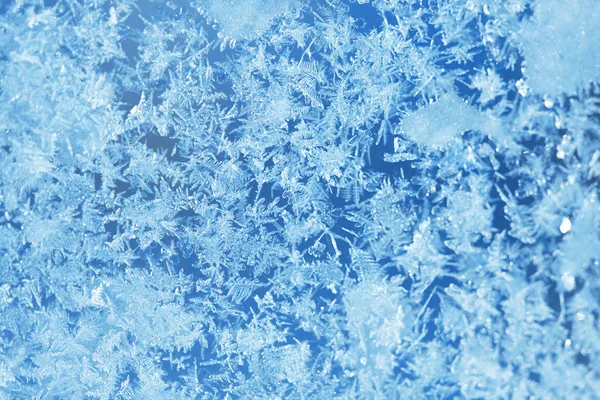 Winter ice frost, frozen background. frosted window glass textur — 스톡 사진