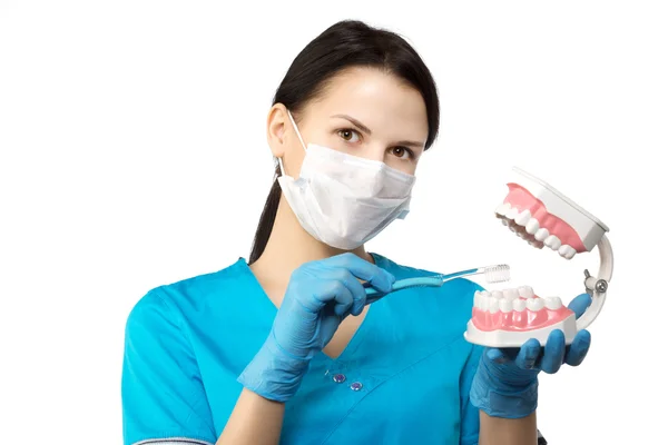 Dentist with tools. Dentist. The concept of dentistry, whitening — Stock Photo, Image