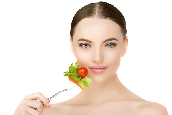 Diet. Dieting concept. Diet plan for woman. Girl and healthy foo Stock Picture
