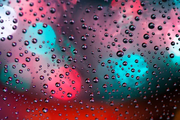 Texture de fond abstraite gouttes d'eau et lumière d'art sur glas — Photo