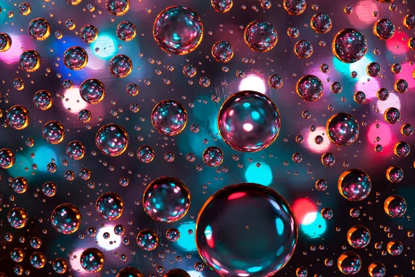 抽象背景纹理滴在玻璃上的水和艺术光 — 图库照片
