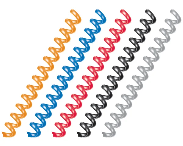 Spiraltelefonkabel isoliert auf weiß. Vektorillustration — Stockvektor