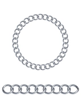 Gümüş Zincir, izole. Vektör çizim