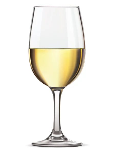 Glass of white wine, isolated. Vector illustration — Stock Vector