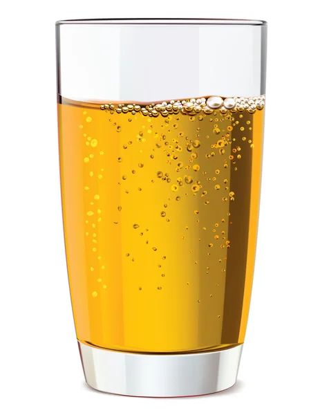 Szklanka soku żółty, na białym tle. Ilustracja wektorowa — Wektor stockowy