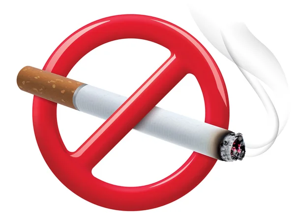 孤立的白色衬底上禁止吸烟标志。矢量图 — 图库矢量图片