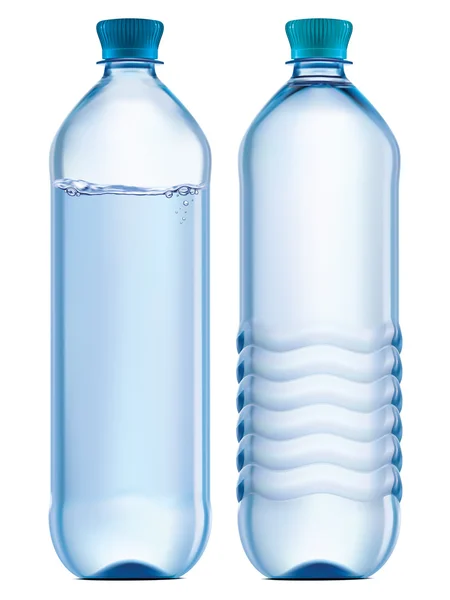 Bottiglia di plastica di acqua pulita. Illetrazione vettoriale — Vettoriale Stock