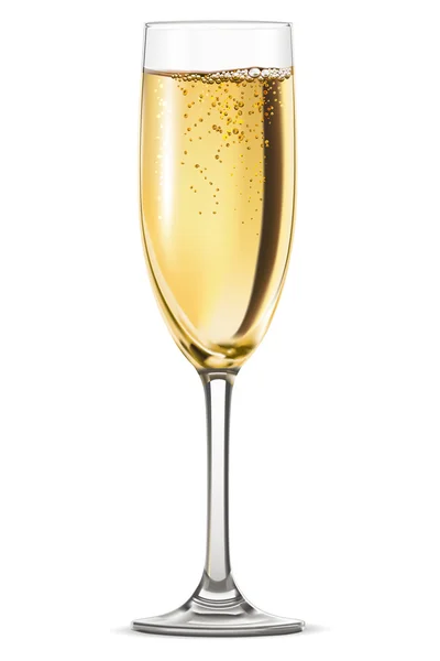 Glass of champagne isolated on white background. Vector illustra — Stock vektor