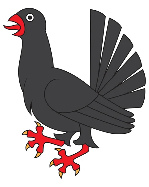 Pasăre heraldică, grouse. Ilustrație vectorială — Vector de stoc