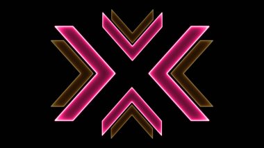 Siyah arka planda parlayan okların 3 boyutlu yansıması. Yön göstergeleri. Geleceğin ışıltılı arka planı. Çeşitli sunumlar, haberler, çevrimiçi medya, sosyal medya ve canlı arka planlar yaratmak için kullanılabilir