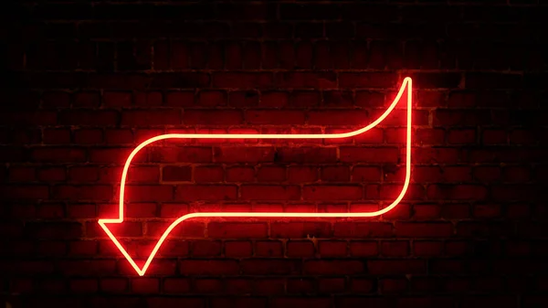 Rendering Glowing Neon Arrows Brick Wall Background Futuristic Laser Background — Stock Photo, Image