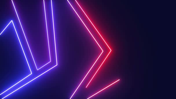 Leuchtende Linien Auf Schwarzem Hintergrund Neon Design Elemente Futuristisch Leuchtender — Stockvideo