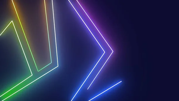 Darstellung Glühender Linien Auf Schwarzem Hintergrund Neon Design Elemente Futuristisch — Stockfoto