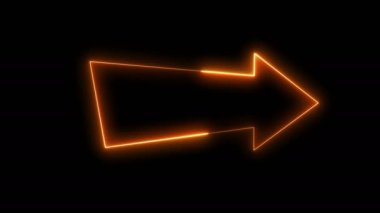 Dynamic glow effects of an arrow outline on a black background. Neon design elements. Futuristic glowing background. Can be used to create a variety of presentations, news, online media, social media and vibrant backgrounds. Looped 