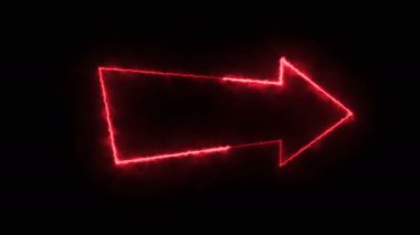 Dynamic glow effects of an arrow outline on a black background. Neon design elements. Futuristic glowing background. Can be used to create a variety of presentations, news, online media, social media and vibrant backgrounds. Looped 