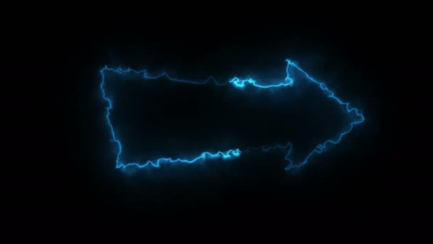 Dynamische Leuchteffekte Einer Pfeilumrandung Auf Schwarzem Hintergrund Neon Design Elemente — Stockvideo