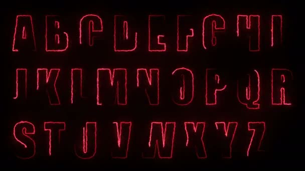 Effet Lumineux Dynamique Des Contours Des Lettres Majuscules Alphabet Anglais — Video