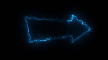 Bir okun siyah arka plandaki 3 boyutlu yansıma efektleri. Neon tasarım elementleri. Çeşitli sunumlar, haberler, çevrimiçi medya, sosyal medya ve canlı arka planlar yaratmak için kullanılabilir