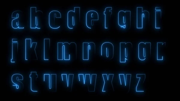 Effets Rendu Des Contours Des Lettres Minuscules Alphabet Anglais Sur — Photo