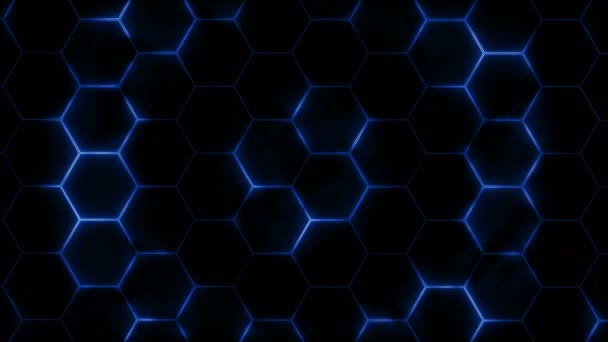 Abstrakt Futuristiskt Hexagonnät Med Ljuseffekter Kan Användas Som Bakgrund För — Stockvideo
