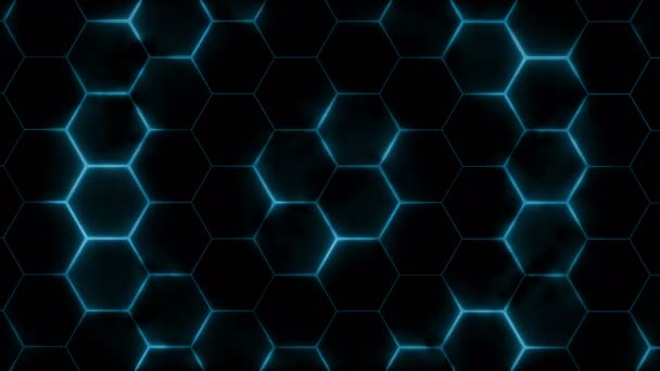 Abstract Futuristic Hexagon Mesh Light Effects Can Used Background Presentations — Stock Video