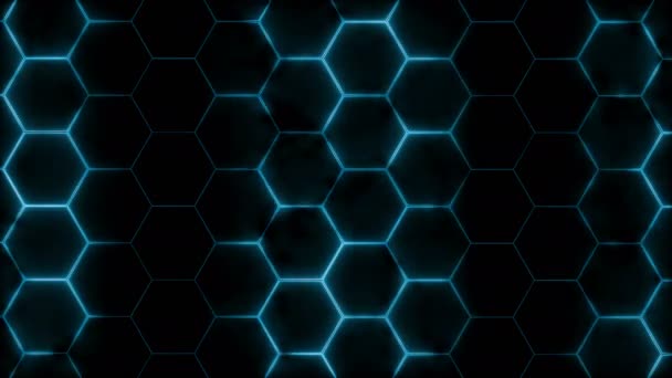 Abstract Futuristic Hexagon Mesh Light Effects Can Used Background Presentations — Stock Video