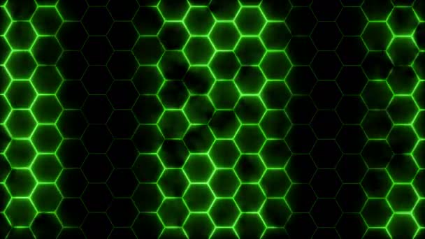 Abstract Futuristic Hexagon Mesh Light Effects Can Used Background Presentations — Stock Video