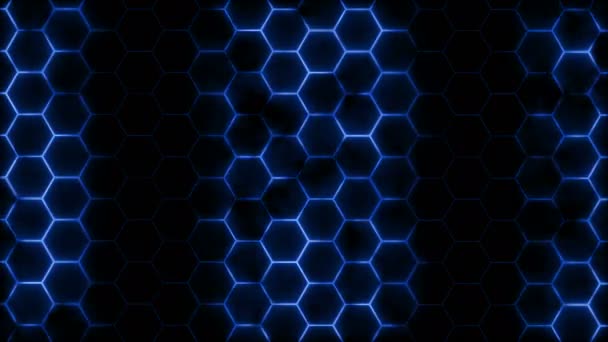 Abstract Futuristic Hexagon Mesh Light Effects Can Used Background Presentations — Stock Video