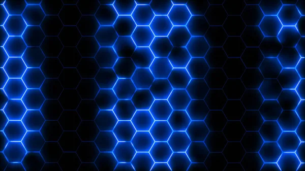 Weergave Van Abstracte Futuristische Hexagonale Mazen Met Lichteffecten Kan Gebruikt — Stockfoto