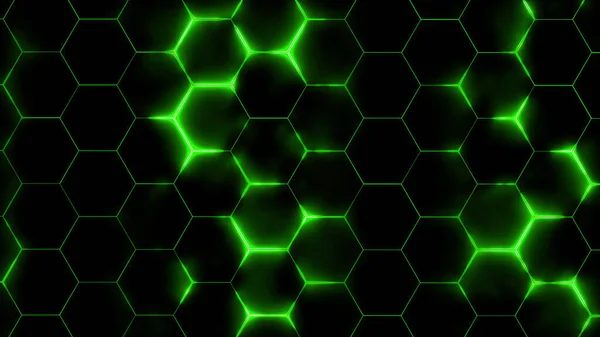 Rendering Abstract Futuristic Hexagonal Mesh Light Effects Can Used Background — Stock Photo, Image
