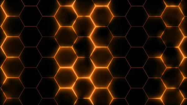 Weergave Van Abstracte Futuristische Hexagonale Mazen Met Lichteffecten Kan Gebruikt — Stockfoto