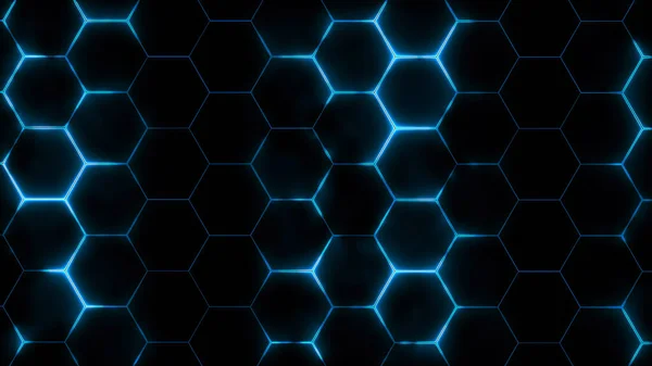 Renderização Malha Hexagonal Futurista Abstrata Com Efeitos Luz Pode Ser — Fotografia de Stock