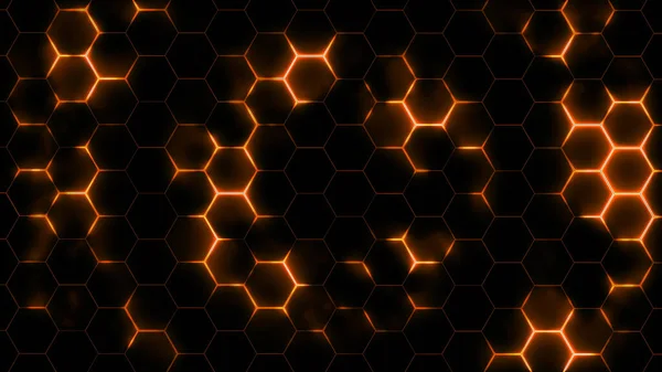 Weergave Van Abstracte Futuristische Hexagonale Mazen Met Lichteffecten Kan Gebruikt — Stockfoto