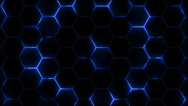 Renderização Malha Hexagonal Futurista Abstrata Com Efeitos Luz Pode Ser — Fotografia de Stock