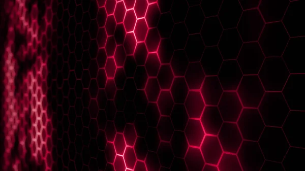 Renderização Malha Hexagonal Futurista Abstrata Com Efeitos Luz Pode Ser — Fotografia de Stock