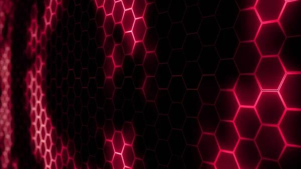 Renderização Malha Hexagonal Futurista Abstrata Com Efeitos Luz Pode Ser — Fotografia de Stock