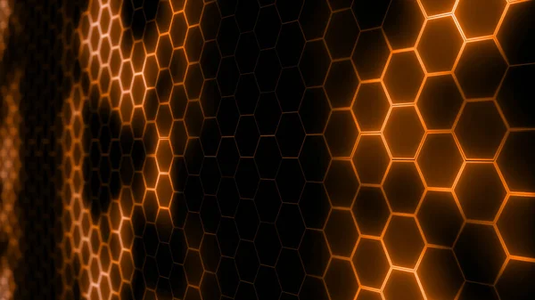 Renderização Malha Hexagonal Futurista Abstrata Com Efeitos Luz Pode Ser — Fotografia de Stock