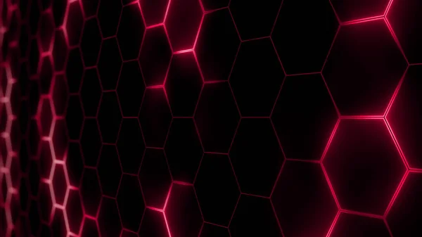 Renderização Malha Hexagonal Futurista Abstrata Com Efeitos Luz Pode Ser — Fotografia de Stock