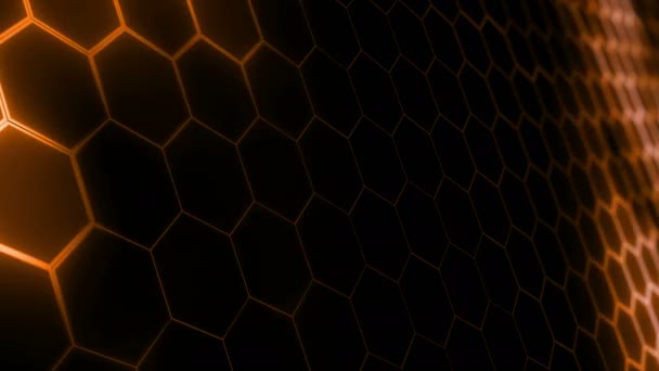 Abstract Futuristic Hexagon Mesh Light Effects Can Used Background Presentations — Stock Video