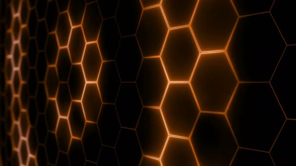 Abstrakt Futuristiskt Hexagonnät Med Ljuseffekter Kan Användas Som Bakgrund För — Stockvideo