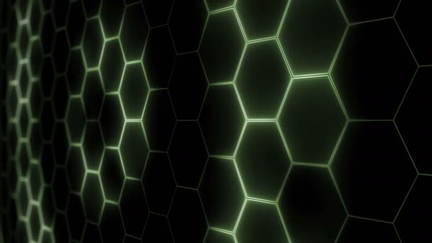 Abstraktes Futuristisches Sechseck Netz Mit Lichteffekten Kann Als Hintergrund Für — Stockvideo