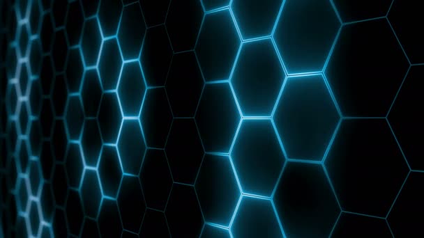 Abstract Futuristic Hexagon Mesh Light Effects Can Used Background Presentations — Stock Video